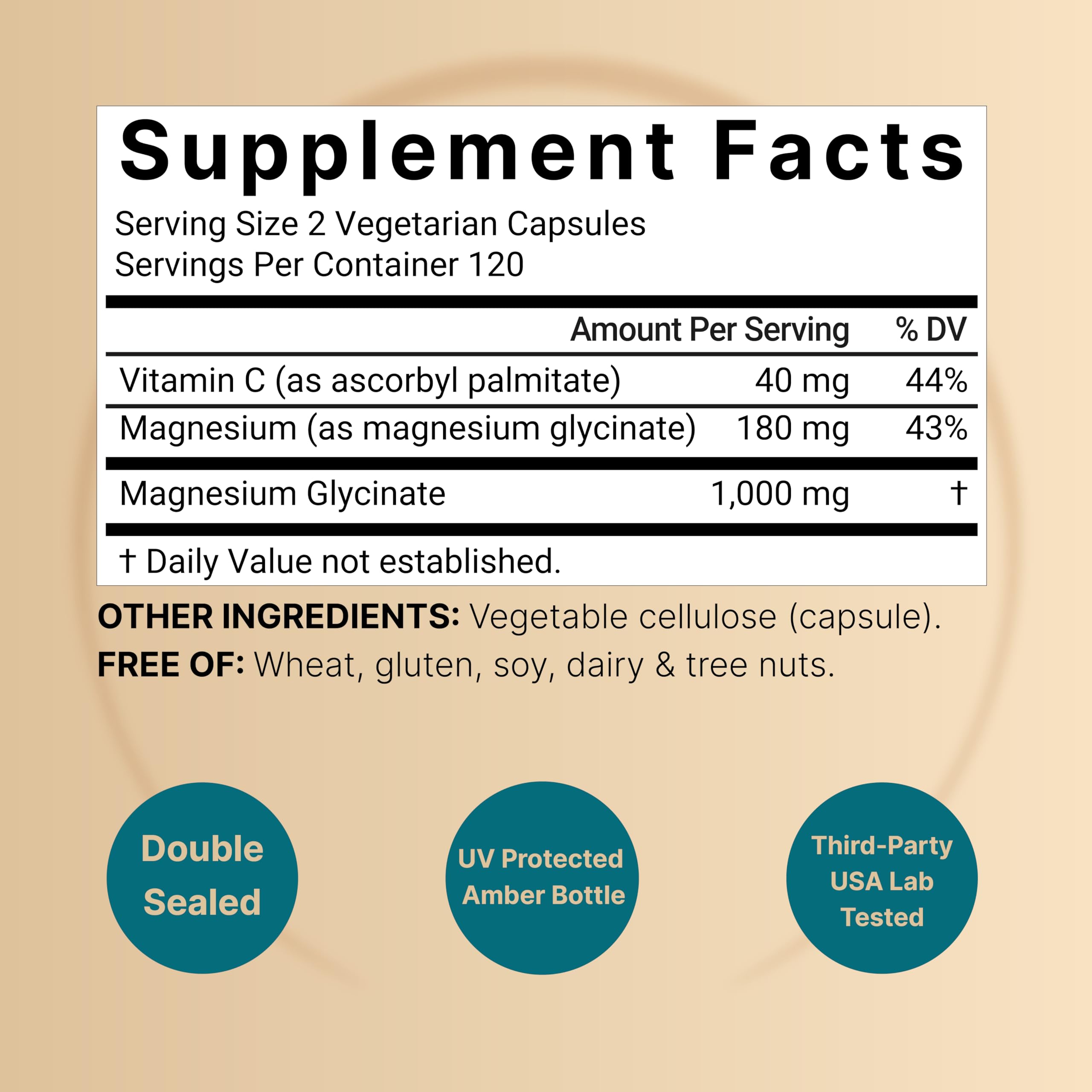 NatureBell Pure Magnesium Glycinate 1,000 mg, 240 Vegetarian Capsules | 1,000 mg Magnesium Glycinate Per Serving - Chelated Magnesium Form with Vitamin C – Non-GMO, Filler Free, cGMP Manufactured