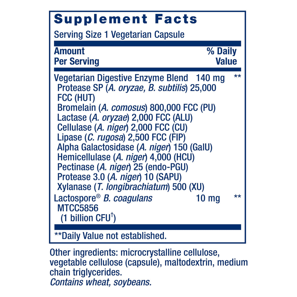 Life Extension Enhanced Super Digestive Enzymes and Probiotics, 60 Capsules | B. Coagulans Probiotic & Blend of 10 Digestive Enzymes, Supports Digestion, Comfort & GI Balance for Plant-Based Diets