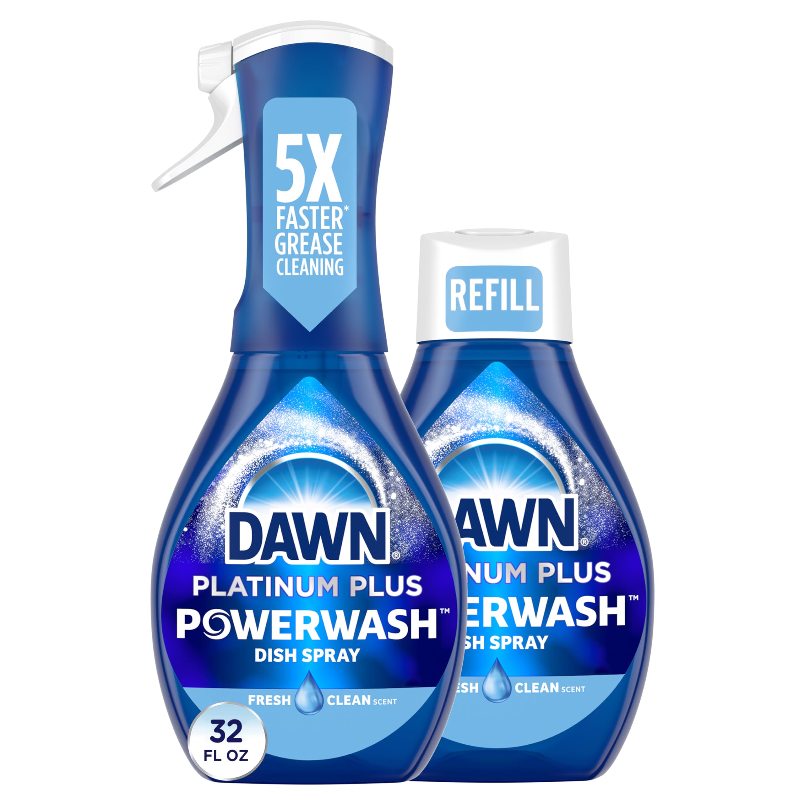 Buy now Dawn Powerwash Spray, Dish Soap, Dishwashing Liquid, Cleaning Supplies, Fresh, 1 Starter Kit + 1 Refill, 32 Fl Oz at indiglob india