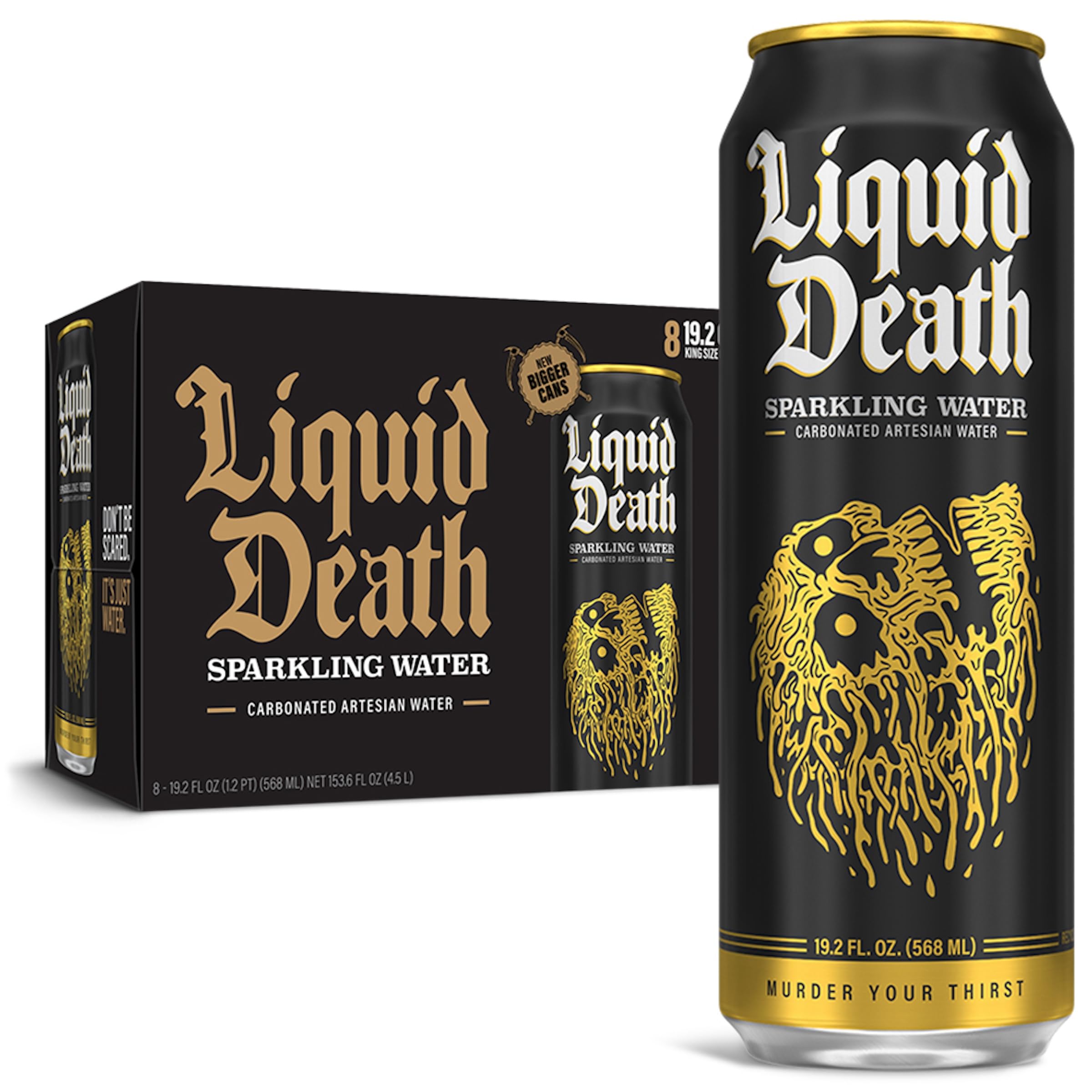 Buy now Liquid Death Sparkling Mountain Water, Real Mountain Source, Ice-Cold Cans, Infinitely Recyclable, 12 Fl Oz (Pack of 12) Mountain Water - Sparkling (B0BJ37CW16) at indiglob india