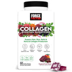 Force Factor Collagen Boosting Superfoods, Vegan Collagen Booster for Women | with Biotin, Hyaluronic Acid, and Vitamin C, for Hair, Skin, Nails, & Joint Support, Tropical Fruit, 60 Soft Chews