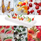 DR.DUDU Inflatable Serving Bar, 3 Pack Ice Serving Buffet Salad Cooler Food Drink Containers with Drain Plug, BBQ Picnic Pool Party Supplies Inflatable Cooler