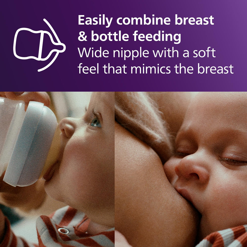 Philips Avent Natural Baby Bottles, Slow Flow, 4 oz, BPA-Free, 2-Pack