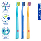 Curaprox CS Smart Toothbrush, Mixed Colors, 3-Pack, Swiss Made