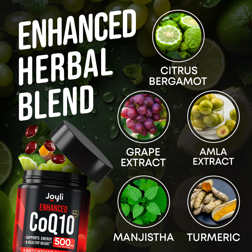 JOYLI Nutrition 2 Pack CoQ10 500mg - High Absorption Coenzyme Q10 Supplement - Co Q 10 for Energy & Vitality - Alternative to CoQ10 400mg & 300mg - 240 Softgels