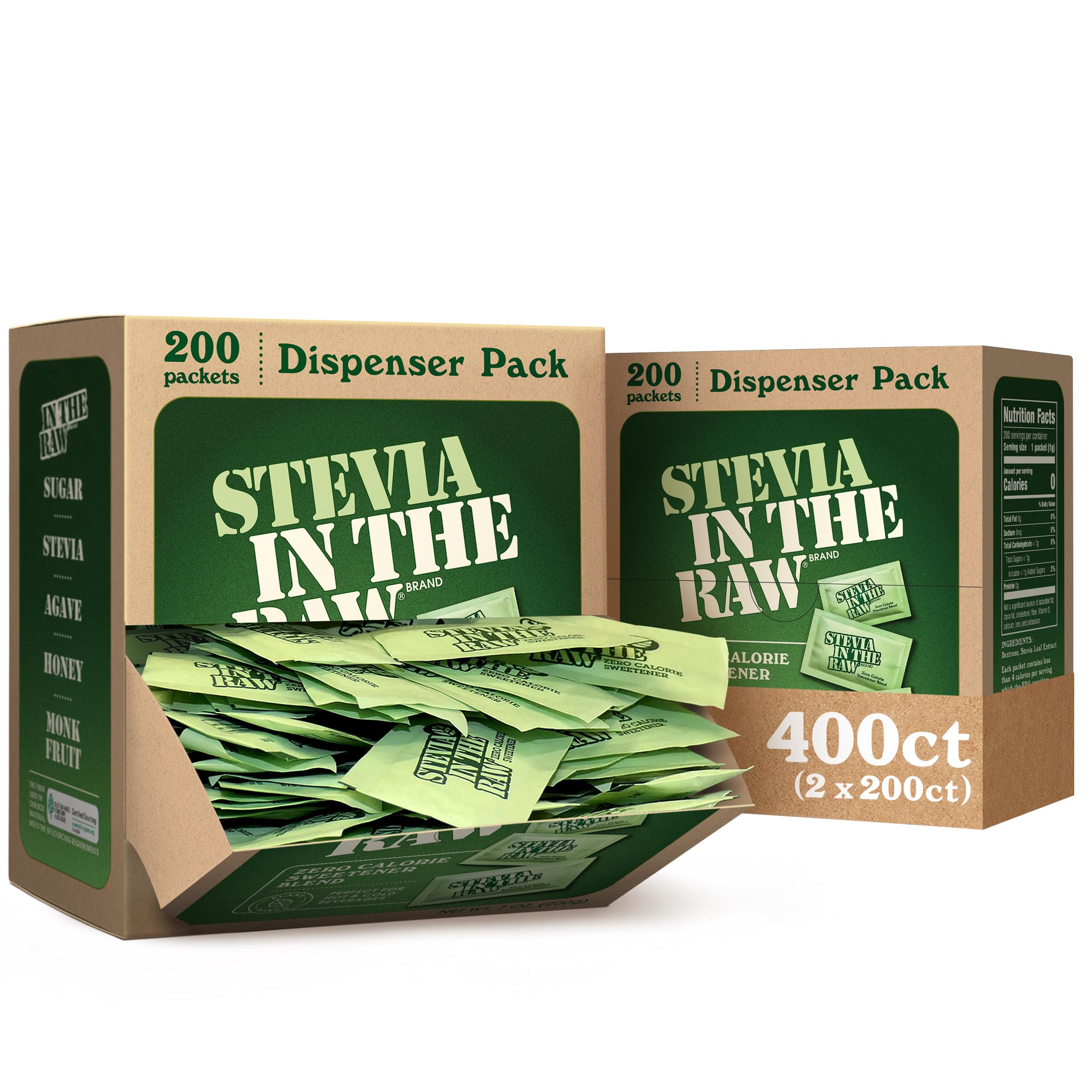Buy now Stevia In The Raw Stevia Sweetener Packets, 50 Ct, Zero Calorie Stevia Sugar Substitute Packets, No Erythritol or Artificial Flavors, Vegan, Gluten Free, Kosher, Low Glycemic Index 400 Count (Pack of 1) at indiglob india