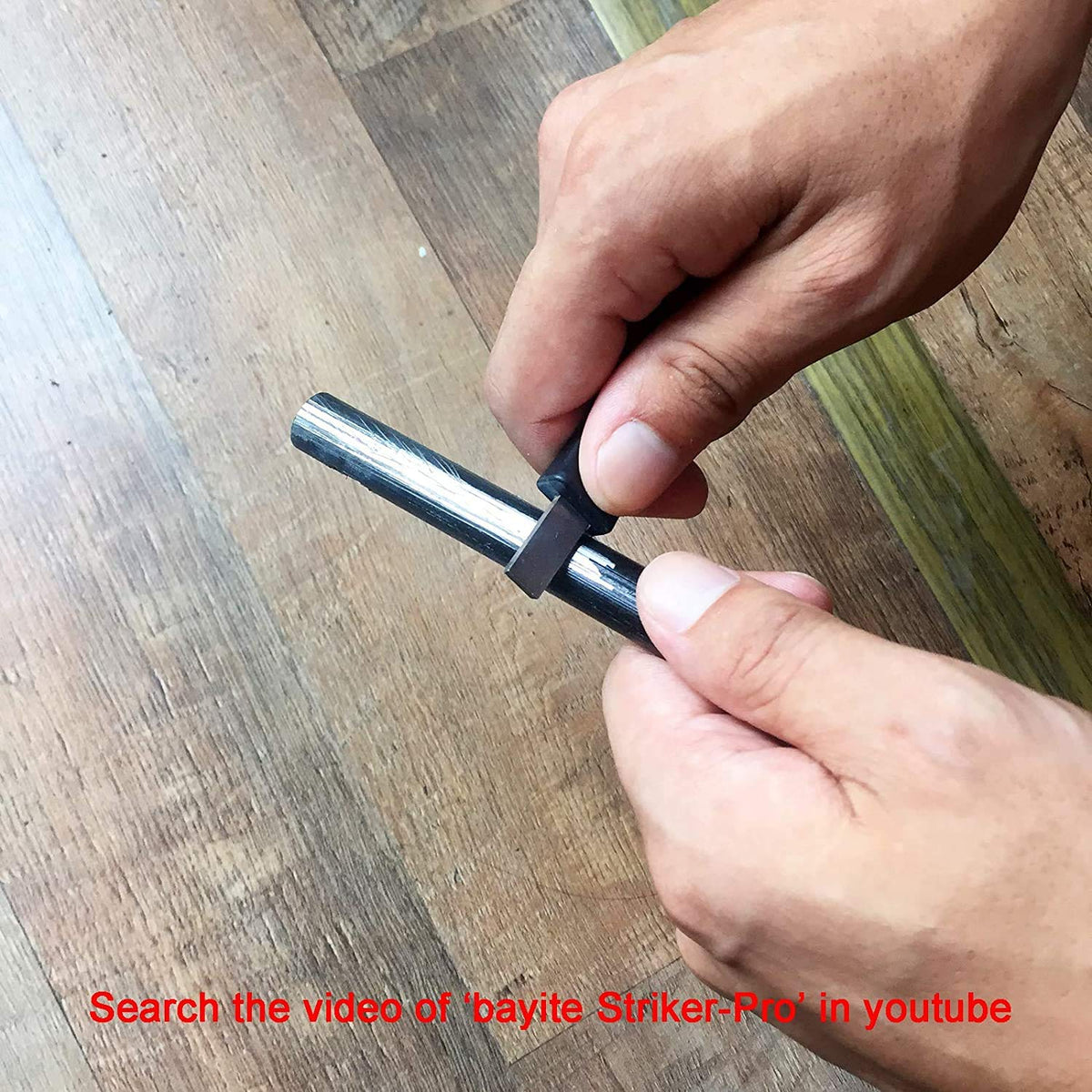 4" Survival Ferro Rod Drilled Flint Fire Starter and Striker Kit