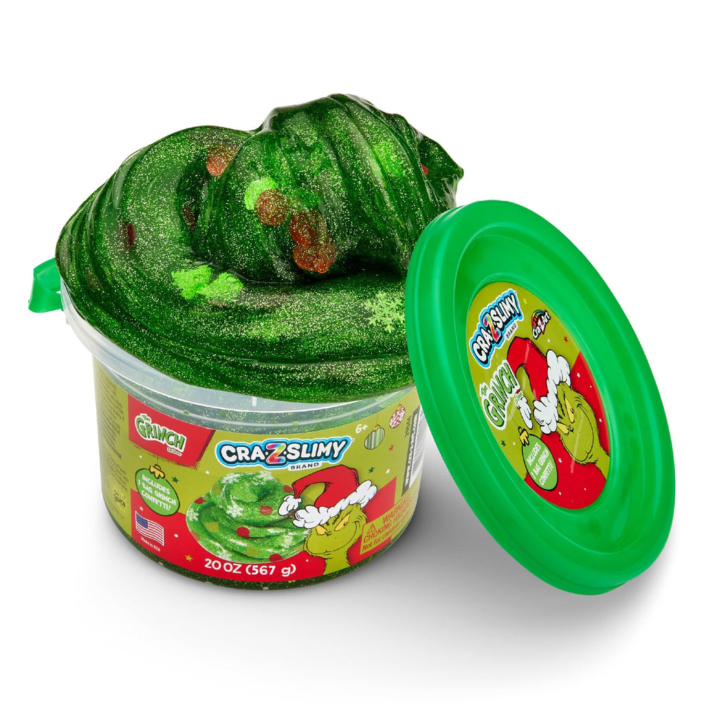 Buy now CRA-Z-Slimy The Grinch Green Glitter Slime Tub, 20 oz ƒ?? Includes Festive Grinch Confetti, Stretchy Holiday Slime for Kids Ages 6+, Sensory Christmas Toy at indiglob india