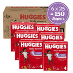 Huggies Little Movers Diapers Size 4, 150 Count (6 Packs of 25)