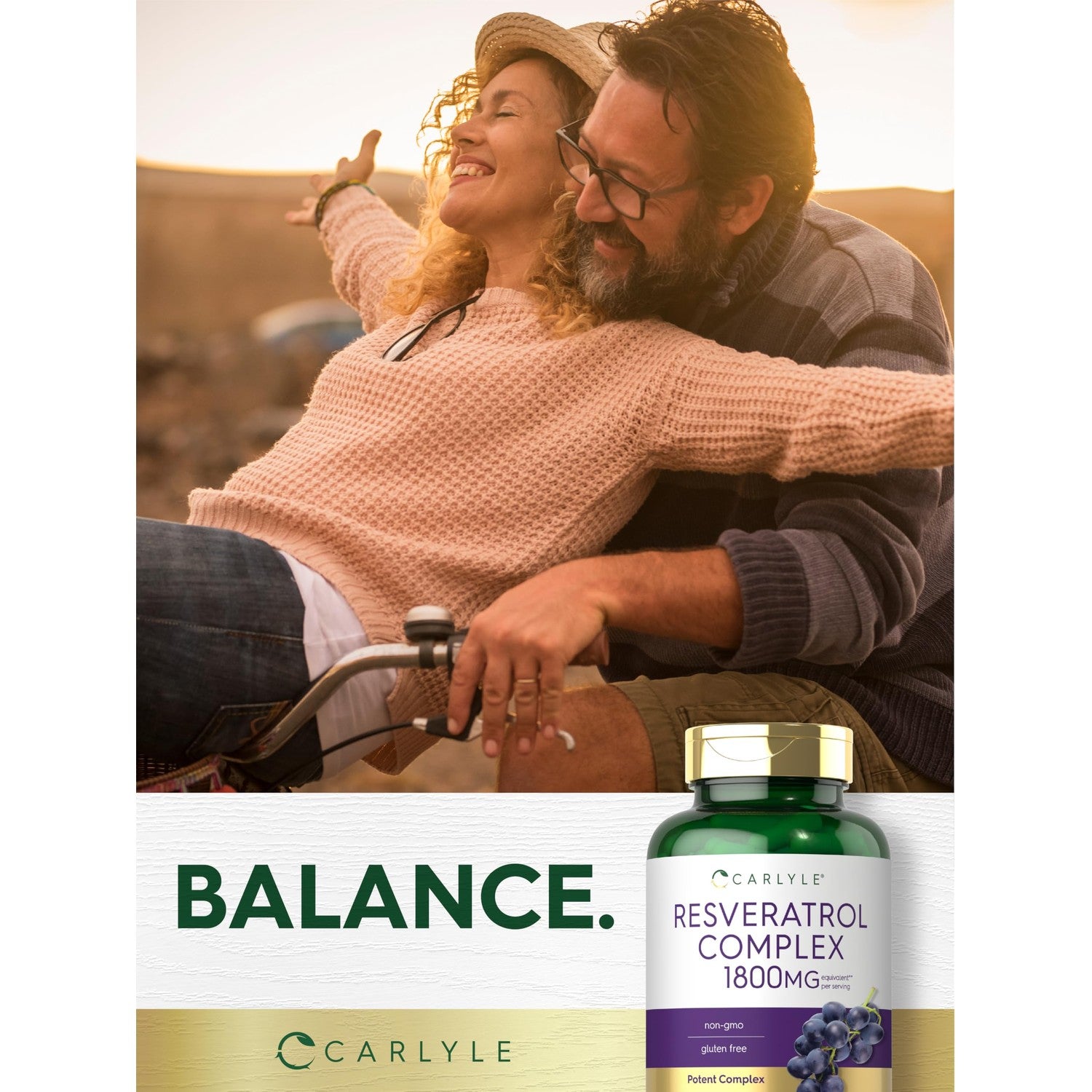 Carlyle Resveratrol Complex - 180 Capsules | Trans Resveratrol Supplement with Grape Seed Extract - Non GMO, Gluten Free