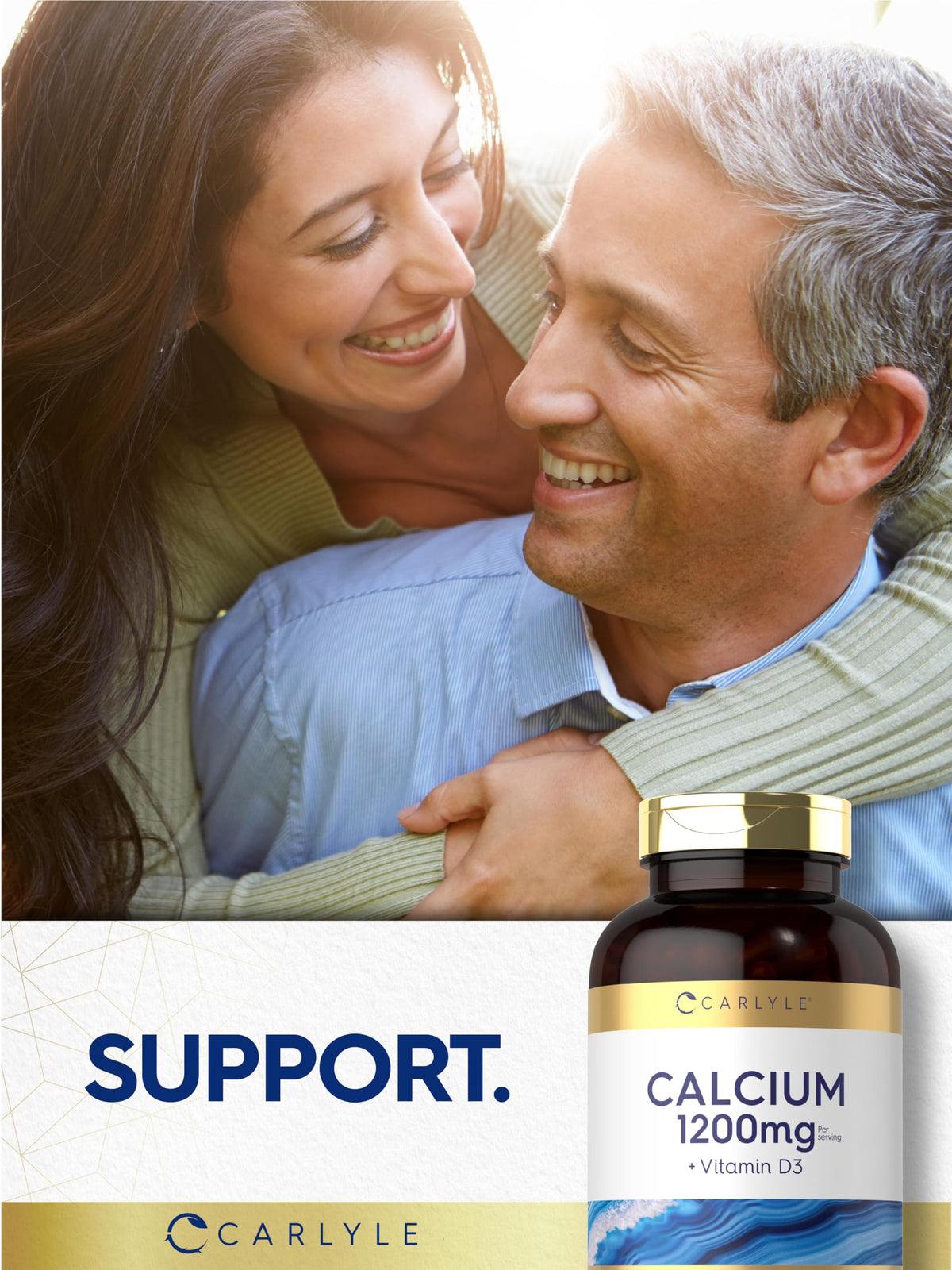 Carlyle Calcium 1200 mg with Vitamin D3 | 250 Softgels | Vitamin D3 1000 IU
