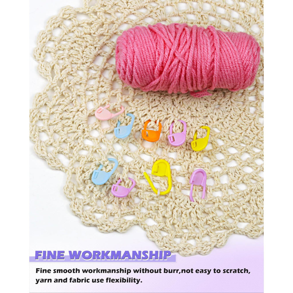FIVEIZERO 200 Pcs Stitch Markers - 10 Color Knitting & Crochet Markers