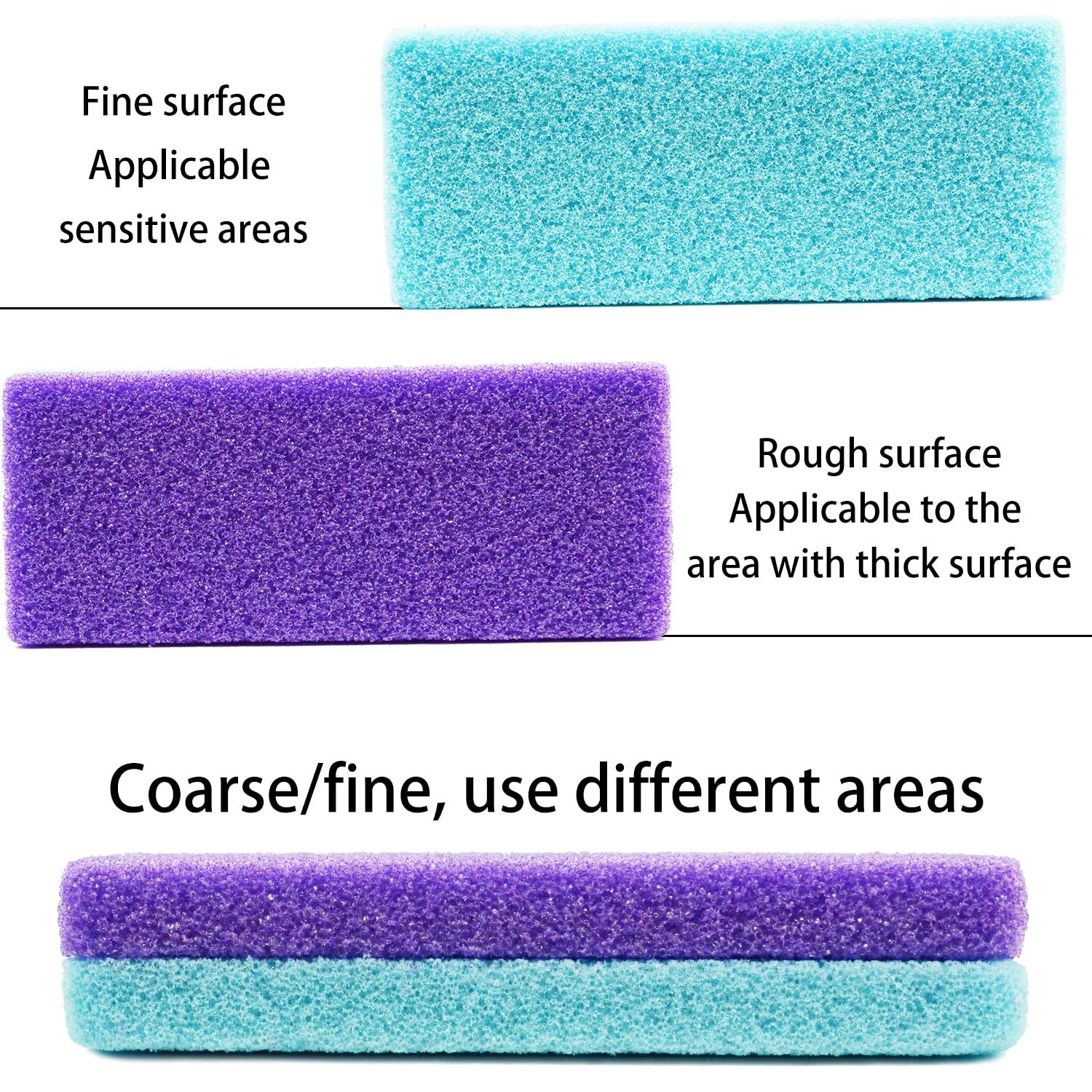 NYQIUGER 6Pcs Professional Pedicure Foot Pumice Stone for Feet Skin Callus Remover and Scrubber for Dead Skins Sided