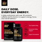GNC Mega Men Energy & Metabolism Multivitamin for Men, 180 Count | Clinically Studied Antioxidants Support Energy Production, Colon and Prostate Health, Calorie Burning, and Mental Sharpness