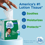 Puffs Facial Tissues Plus Lotion, 8 Family Rectangle Boxes, 124 Facial Tissues per Box, Allergies and Colds (Packaging May Vary)