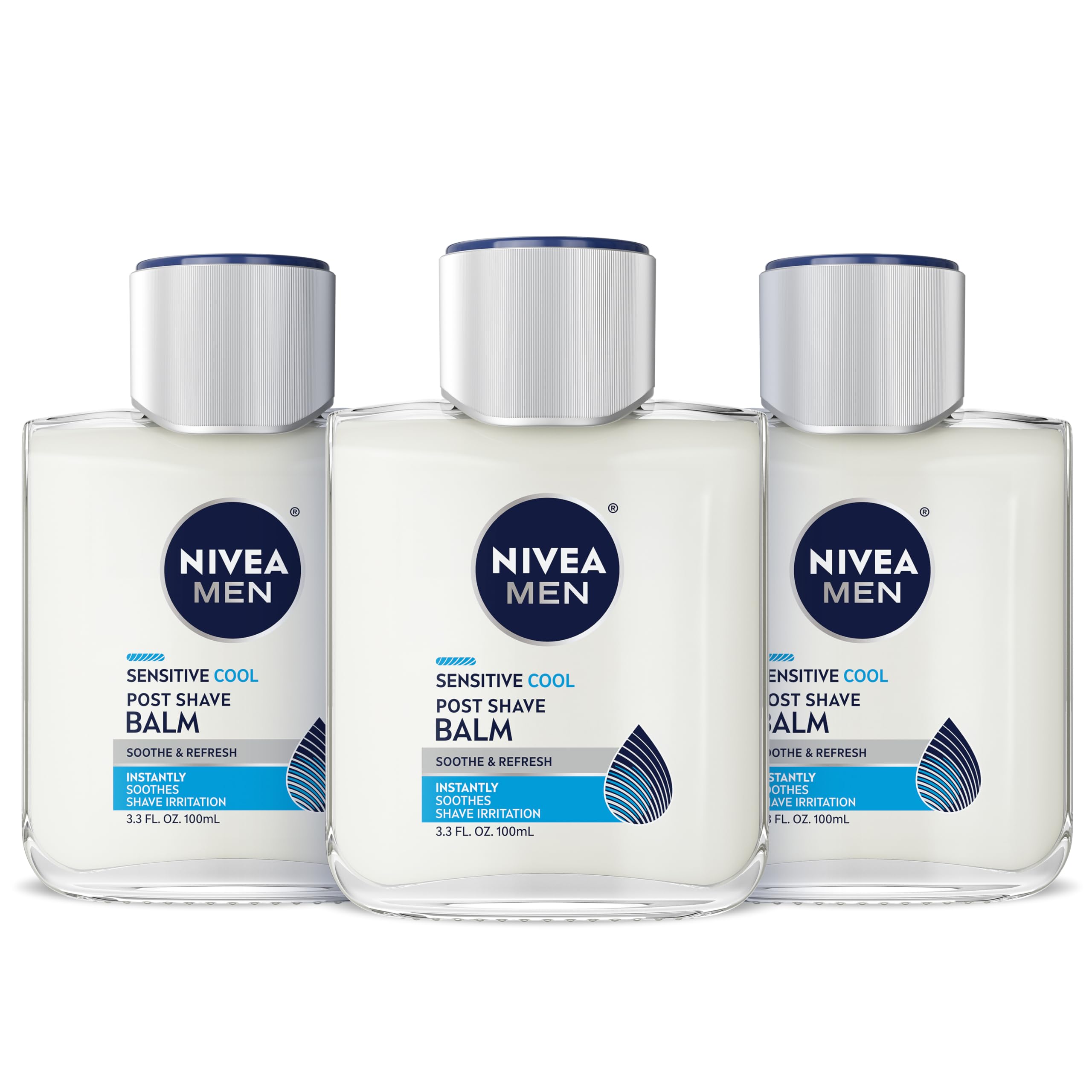 Buy now NIVEA MEN Sensitive Cool Post Shave Balm, Enriched with Chamomile and Seaweed Extracts, Alcohol Free After Shave Balm for Men, 3.3 Fl Oz Bottle, Pack of 3 at indiglob india