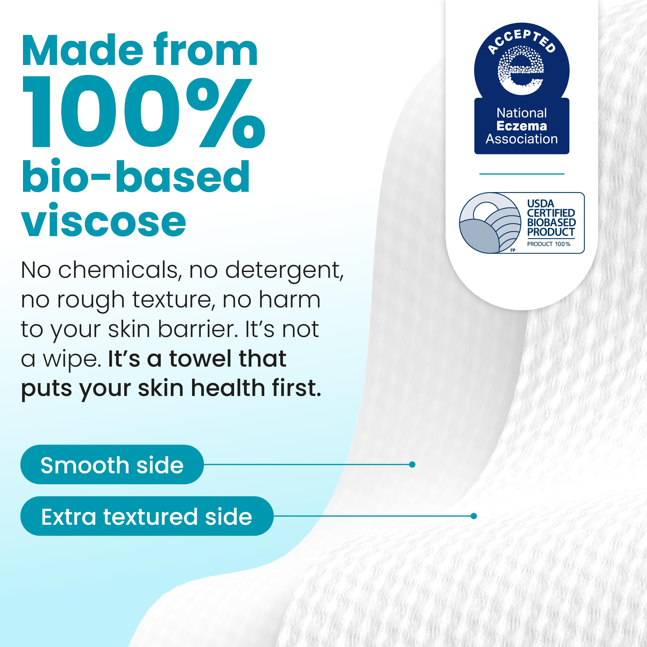 CLEAN SKIN CLUB Blemish Control Clean Towels® XL, Extra Exfoliation for Oily Skin, Disposable, Single-Use Face Towelette Dry Wipe - 1 Pack (50 Count)