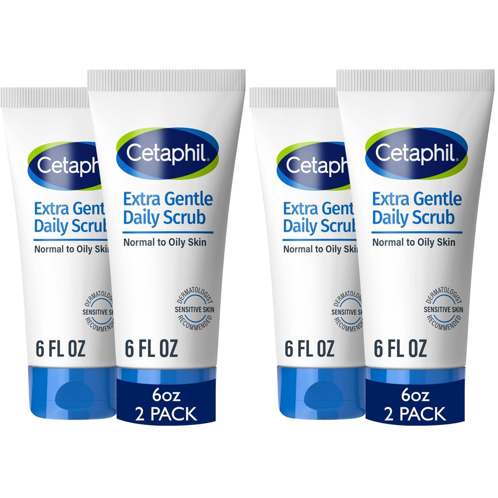 Cetaphil Exfoliating Face Wash, Gentle Daily Scrub, Sensitive Skin, 6 Fl Oz | Hypoallergenic, Non-Irritating, All Skin Types, Daily Exfoliation, Cleanses & Smooths, Dermatologist-Recommended, 2 X 6 Fl Oz