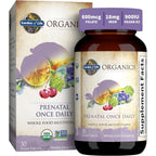 Garden of Life Organics Prenatal Once Daily with Folate, Vitamin C, B6, B12 & D3 – Prenatal Vitamins for Women with Energy Metabolism Support for Healthy Fetal Development, Non-GMO, Vegan, 30 Tablets