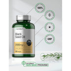 Horbaach Black Seed Oil Cold Pressed Softgel Capsules | 2000mg | 120 Count | Supplement with Omega 6 and 9 | Nigella Sativa | Non-GMO and Gluten Free