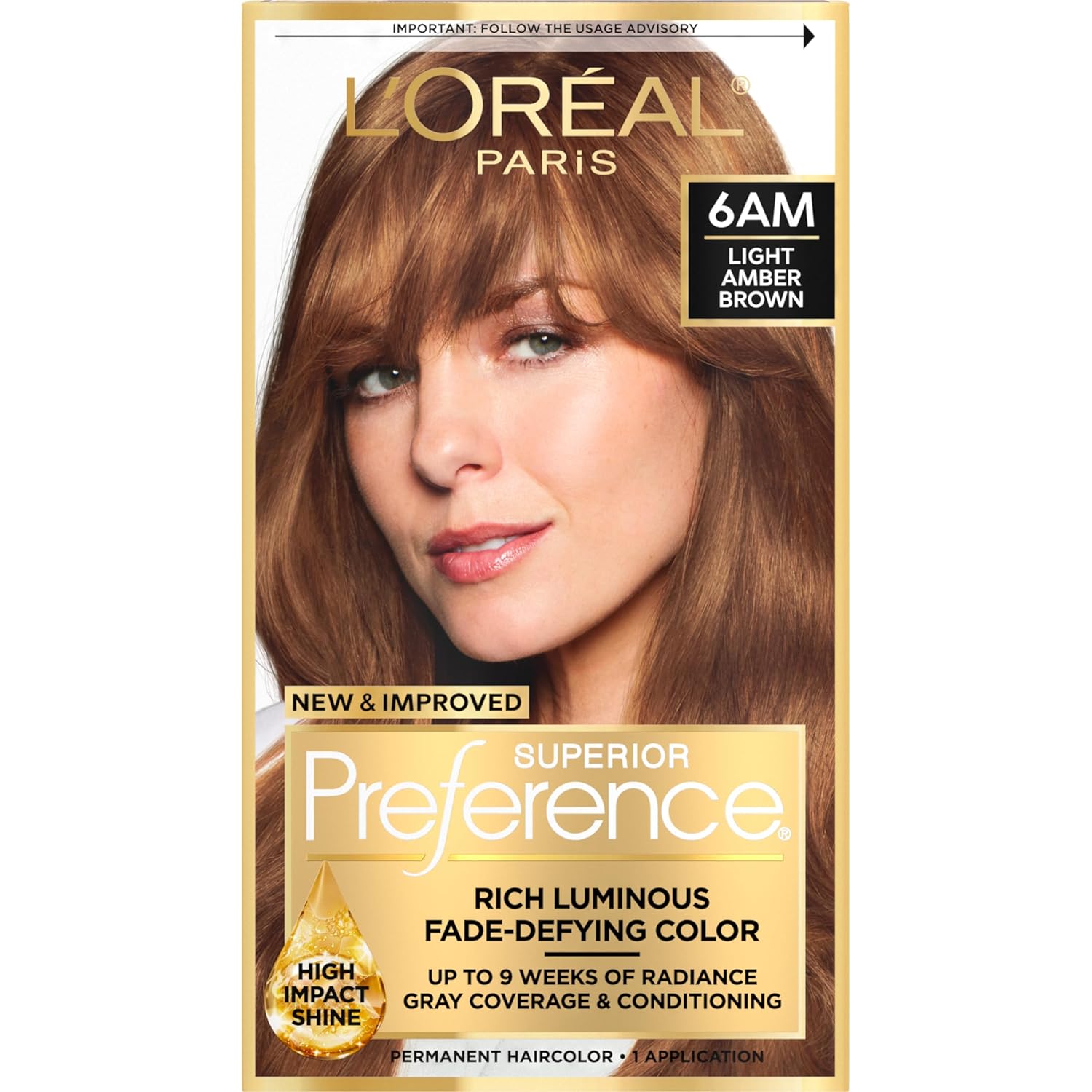 Buy now L'Oreal Paris Superior Preference Luminous Fade-Defying Permanent Hair Color, Hair Dye For Up to 9 Weeks of Radiance, Light Ash Blonde 9A, 1 Hair Dye Kit 6AM Light Amber Brown 1 Count (Pack of 1) at indiglob india