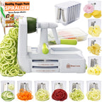Buy now Brieftons 7-Blade Vegetable Spiralizer: Strongest-Heaviest Spiral Slicer, Best Veggie Pasta Spaghetti Maker for Low Carb/Paleo/Gluten-Free Meals, With Container, Lid, Blade Caddy & 4 Recipe Ebooks at indiglob india