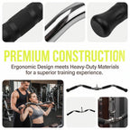 Lat Bar Cable Machine Attachment, Curl Pulldown Bar with Full Rotation and Rubber Handle for Gym, Strength Workout, Body Training, Muscle Building, 30 Inch