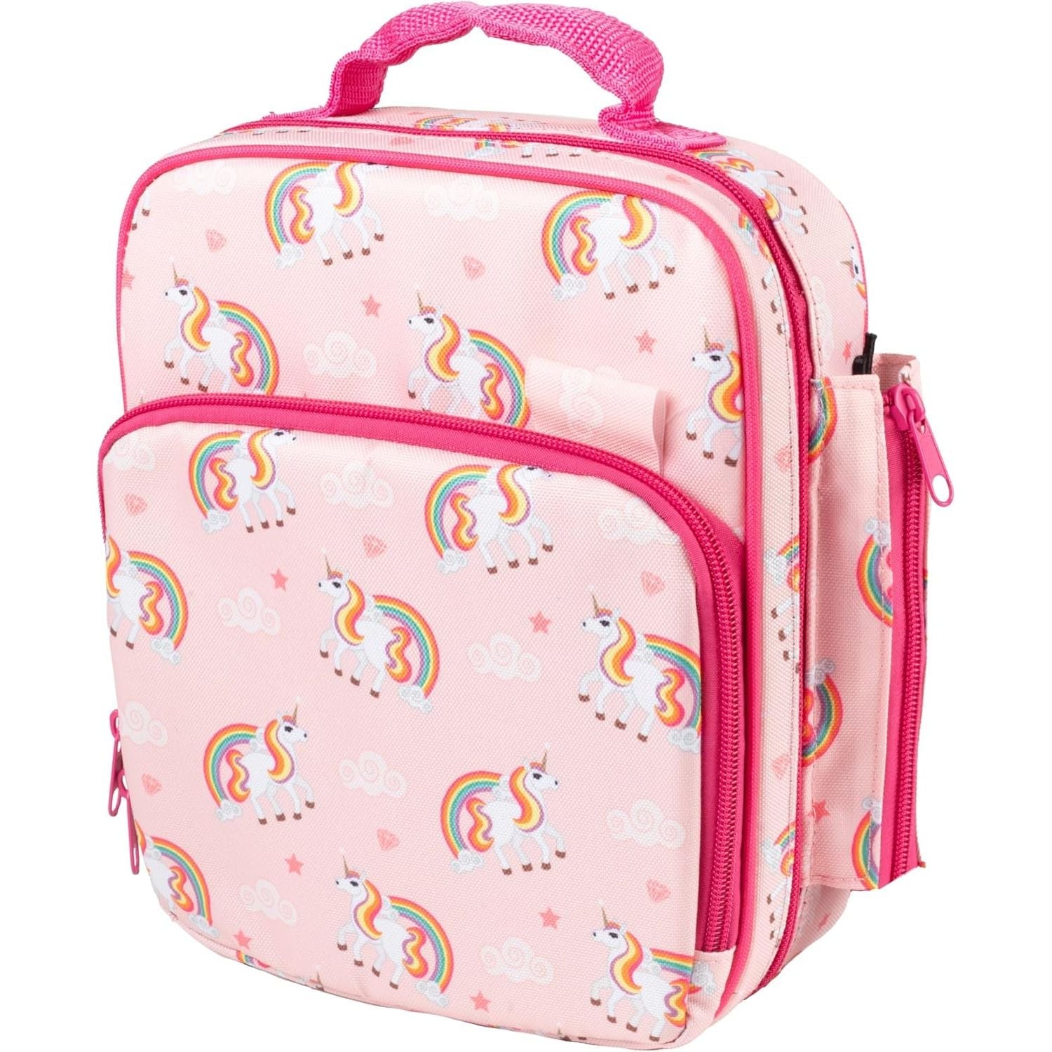 Buy now Kids Insulated Lunch Box w Snack Pocket & Expandable Water Bottle Holder For Girls- Waterproof Lunchbox Tote Keeps Food Hotter or Colder Longer - Reusable Back to School Bag Fits Most Bento Containers Unicorn at indiglob india