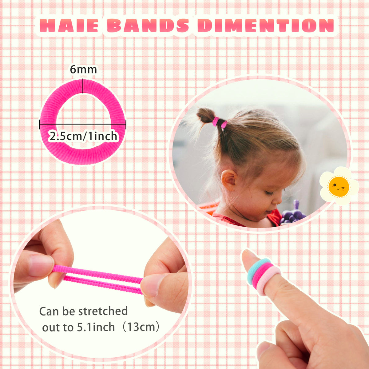 360 Pcs Baby Hair Ties, 24 Colors Cotton Toddler Hair Ties with Organizer Box, 1 Inch Seamless Baby Hair Bands for Toddler Girls, Soft Elastic Ponytail Holders with 5 Hair Loop Styling Tools