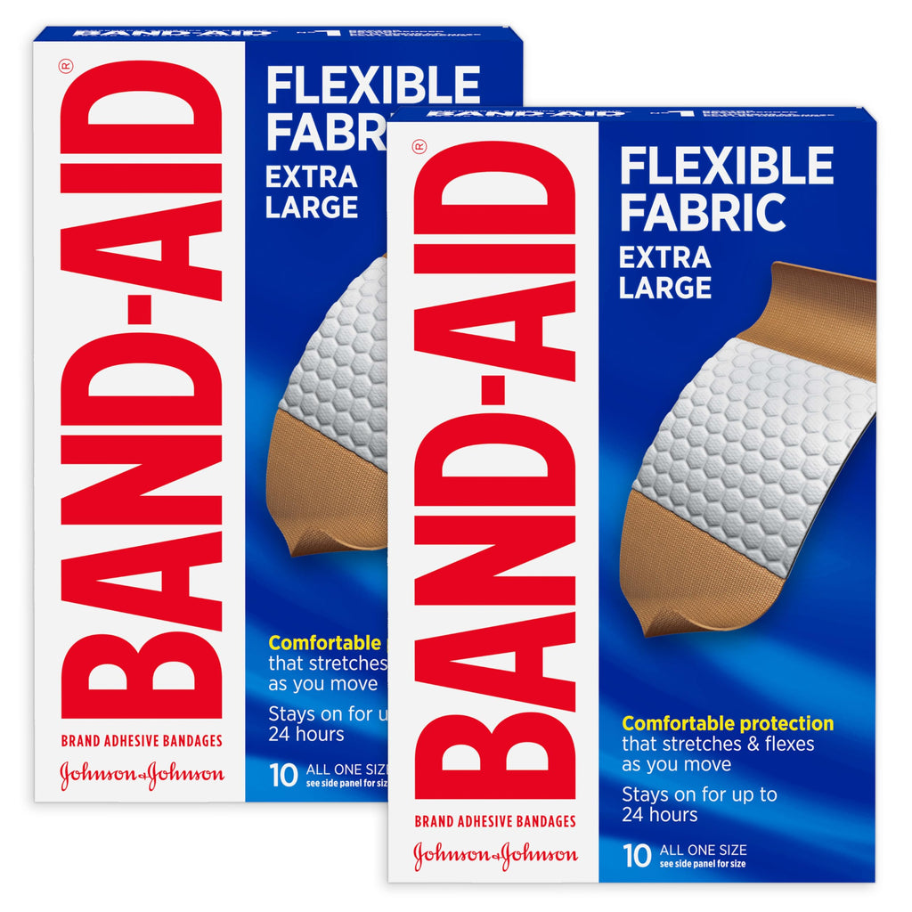 Buy now Band-Aid Adhesive Bandages Flexible Fabric, Extra Large, 10 Count at indiglob india