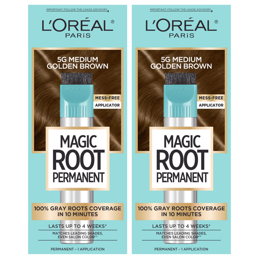 Buy now L'Oreal Paris Magic Root Rescue 10 Minute Root Hair Coloring Kit, Permanent Hair Color with Quick Precision Applicator, 100 percent Gray Coverage, 4 Dark Brown, 2 count at indiglob india