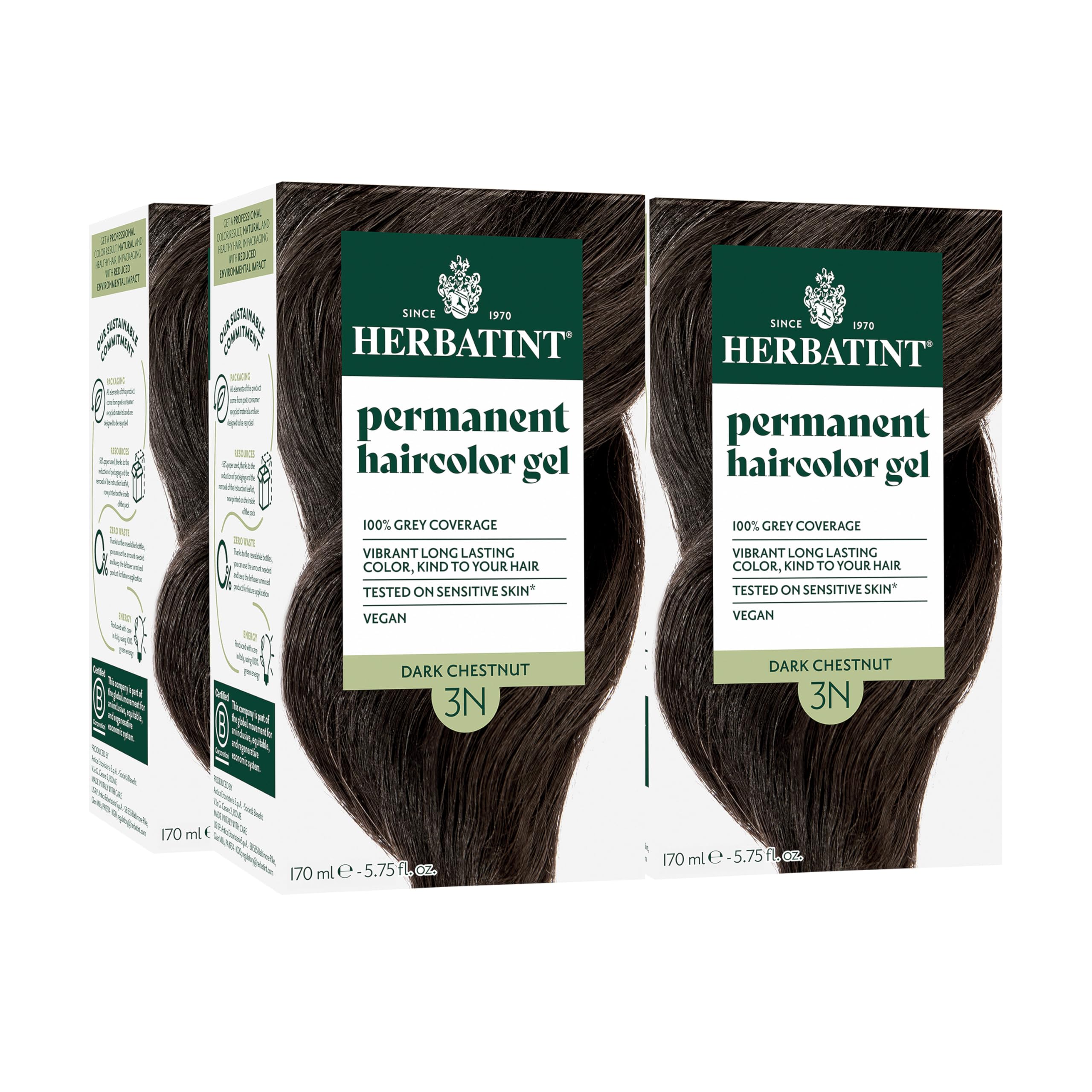 Buy now Herbatint Permanent Hair Dye For Women - 4N Chestnut - For Up To 100% Gray Coverage of Resistant Gray Hair - Ammonia-Free, Alcohol-Free & Vegan - Salon Influenced Hair color 5.75 fl oz at indiglob india