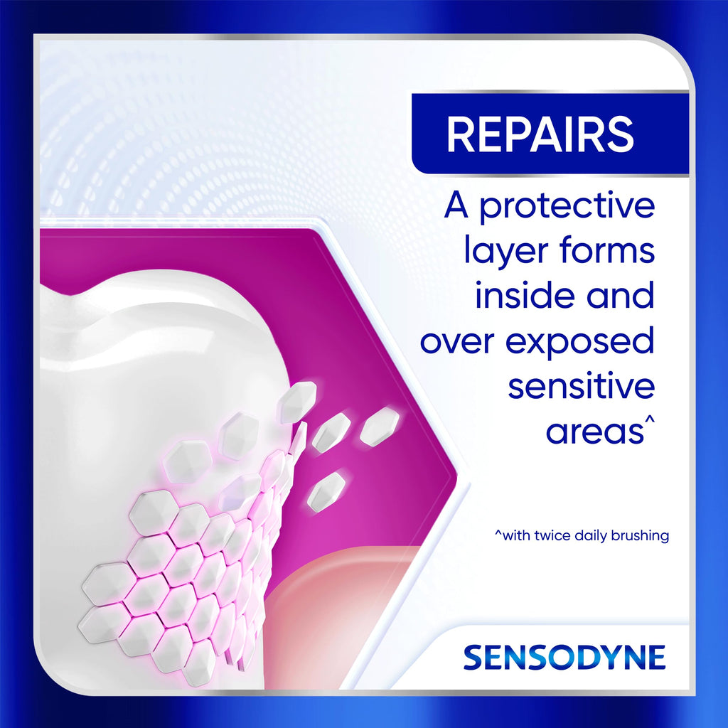 Sensodyne Clinical Repair Whiten & Shine Toothpaste, 3.4 oz (3 Pack)