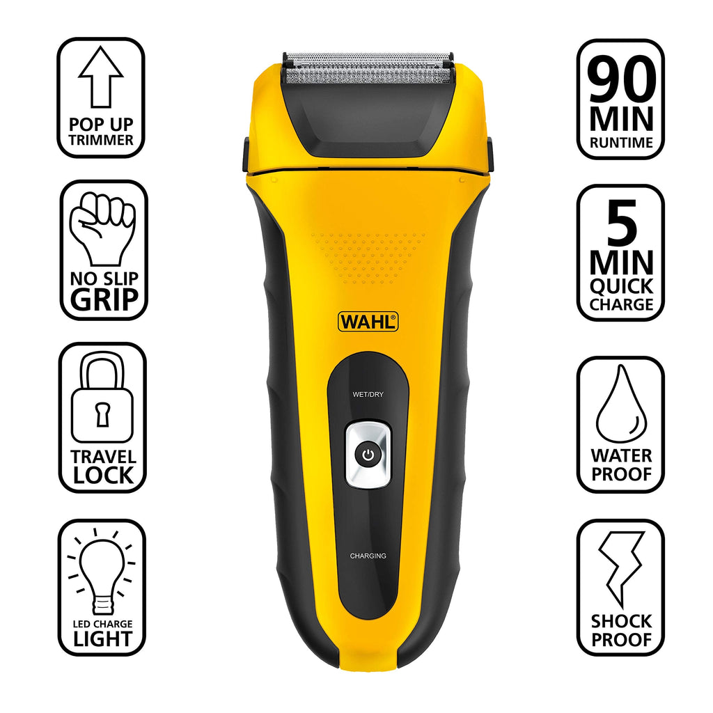 Buy now Wahl Lifeproof Lithium Ion Foil Shaver Æ’?? Waterproof Rechargeable Electric Razor with Precision Trimmer for MenÆ’??s Beard Shaving, Trimming, & Grooming with Quick Charge Æ’?? Model 7061-100 at indiglob india