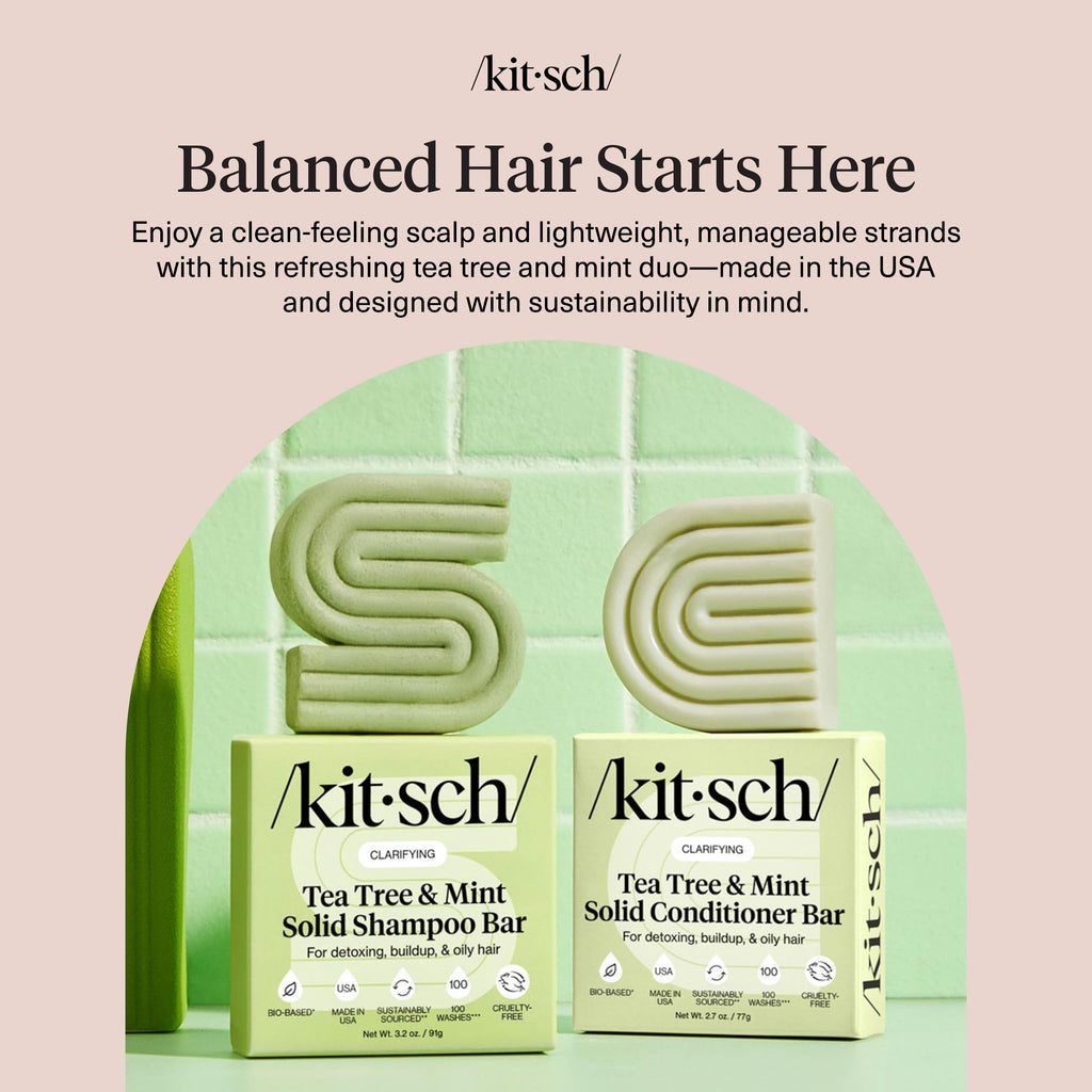 Buy now Kitsch Clarifying Tea Tree Shampoo and Conditioner Set â€“ Shampoo & Conditioner Bar for Women and Men, Scalp & Oil Control Hair Care â€“ Free of Paraben, Sulfate & Silicone â€“ Made in USA - 2 pcs at indiglob india