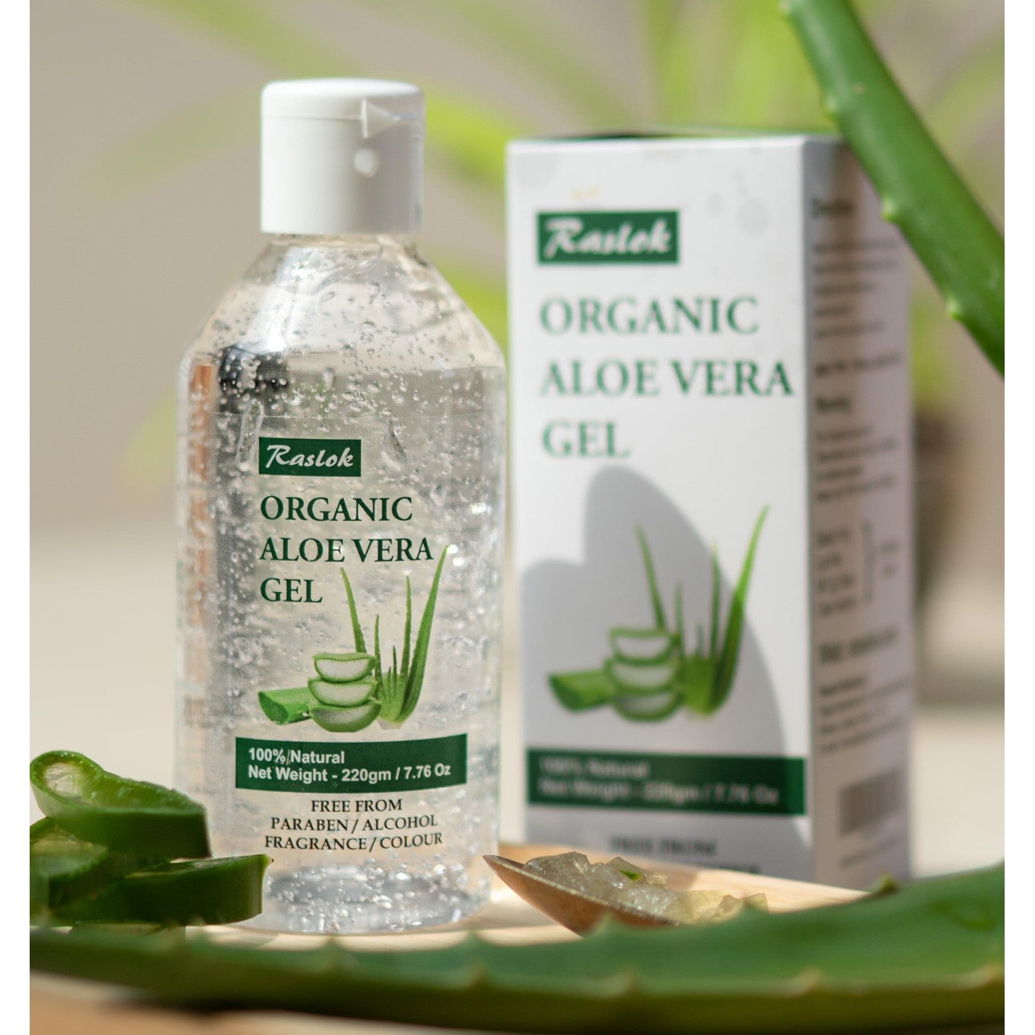 Raslok Aloe Vera Gel | 99% Pure Natural Aloe Gel For Moisturizing Face Skin & Hair Care,Durable Moisturizing Hydrating Soothing, Non-Sticky (7.7 OZ)