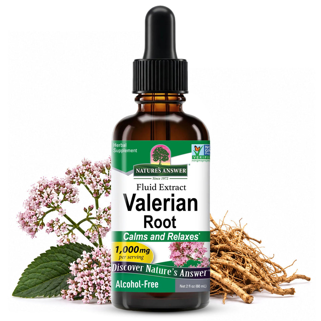 Natures Answer Valerian Root 1000 mg, 2 oz - Alcohol-Free Extract - Natural Sleep Aid - Stress Reliever - Promotes Restful Slumber