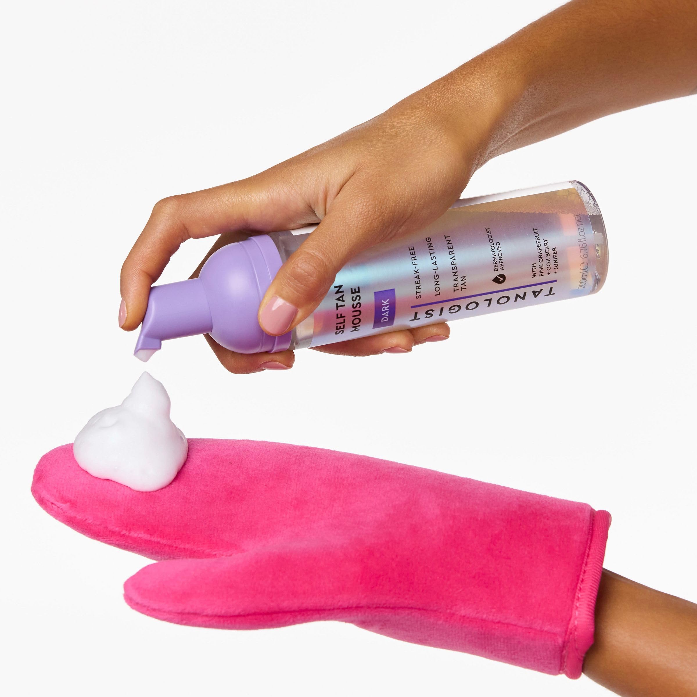 Tanologist Medium Self Tan Mousse, Streak-Free, Natural Glow, 6.76 oz | Self tanner for summer, quick-dry mousse, express tan, zero transfer, lasts 7 days