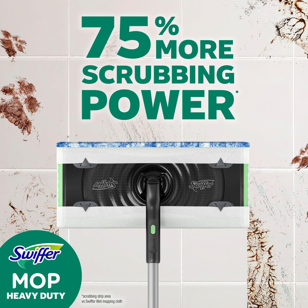 Swiffer Heavy Duty Mop Wet Multi-Surface Cloth Refills for Floor Mopping and Cleaning, Gain and Unstopables Scents, 30 count