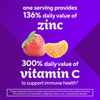 Vitafusion Power Zinc Gummies | 90 Adult Gummy Vitamins | for Women & Men | Zinc Gluconate Supplement | Strawberry Tangerine Flavor | Gluten-Free Formula