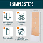 Buy now NUVADERMIS Silicone Scar Sheets - Extra Long Scar Sheets for C-Section, Tummy Tuck, Keloid, and Surgical Scars - Reusable Medical Grade Silicone Scar Sheets - Pack of 4 - Light Tone at indiglob india