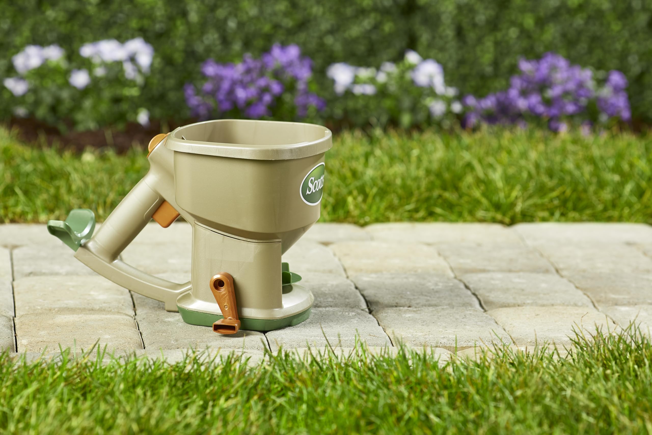 Buy now Scotts Whirl Hand-Powered Spreader for Grass Seed, Fertilizer, Salt, Ice Melt, Handheld Spreader Holds up to 1,500 sq. ft. Product at indiglob india