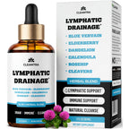 Lymphatic Drainage Support Drops - 10-in-1 Herbal Supplement Blend Complex | with Burdock, Dandelion, Elderberry - 2 fl oz