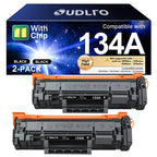 134A Black Toner Cartridge 2-Pack Replacement for HP 134A 134X (with Chip)