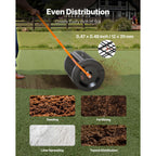 VEVOR Compost Spreader, 24 in Wide Peat Moss Spreader with T Shaped Handle, 3 Heights Adjustable, Powder-Coated Steel Garden Peat Moss Roller, Heavy Duty Grass Seed Spreaders for Planting Seeding