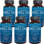 Viva Naturals Antarctic Krill Oil Omega 3 Supplements 1250 mg - DHA EPA Omega-3 & Astaxanthin Concentration for Joint Health, No Fish Burp - 60 Krill Oil Capsules