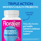 Florajen Women’s Probiotic, Digestive & Immune Support, 30 Capsules | Prebiotic & Postbiotic, Bloating & Constipation Relief, Vegan, Gluten-Free, Non-GMO, Daily Gut Health