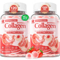 2Pack Sugar-Free Hydrolyzed Collagen Peptide Filled Gummies for Women & Men, with 1500mg Protein Type I,II,III,V,X, 5000mcg Biotin Vitamin C A E D3 B6 B12 for Immune Digestion Skin Hair Nails, Bone