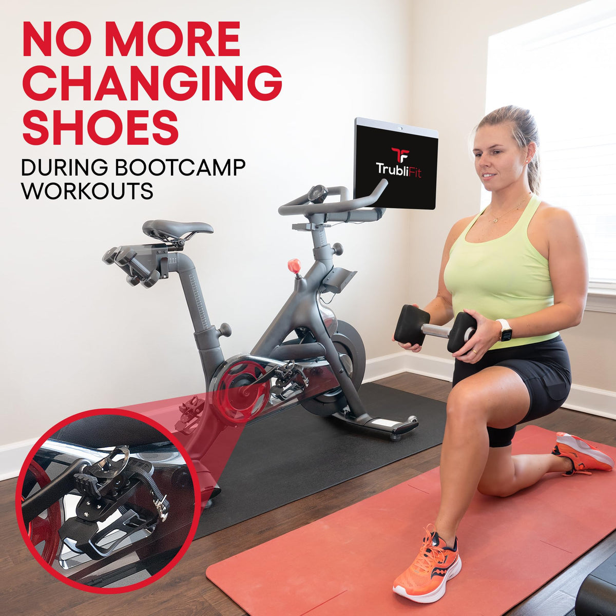 Ride Peloton in Sneakers - Dual Function Toe Cages for Peloton Bike & Bike+ - Converts Peloton Pedals - Pedals for Regular Shoes or Cycling Shoes - Fits All Peloton Bikes