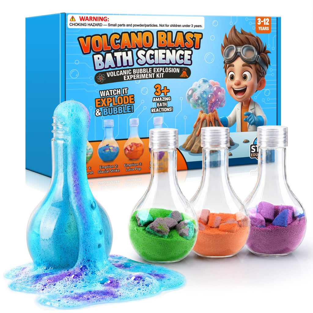 Bubble Bath Potion Kit for Kids, 4Pcs Fizzing Bath Bombs with Colorful Foam
